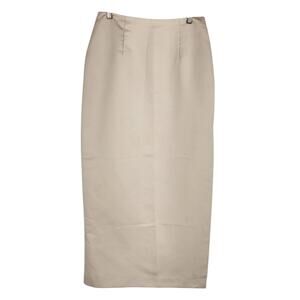 Vintage Scott McClintock Satin Pencil Midi Skirt w Side Slit Y2K 90s Size 10